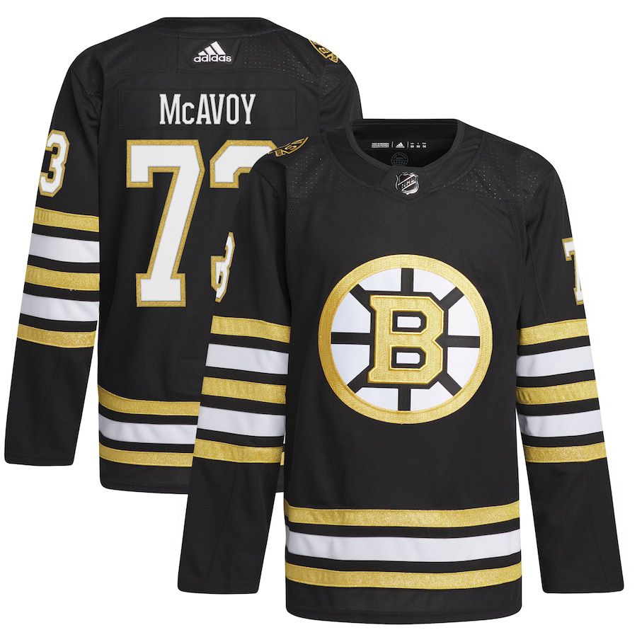 Men Boston Bruins 73 Charlie McAvoy adidas Black Primegreen Authentic Pro Player NHL Jersey